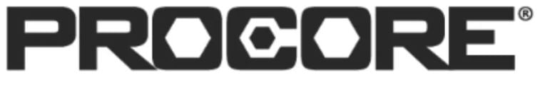 black and white procore logo